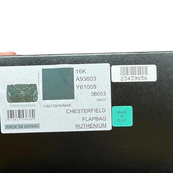 Chanel Chesterfield Large Quilted Lambskin Handbag Blue - Picture 5 of 14